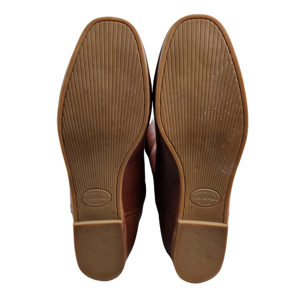 Via Spiga Georgia Over the Knee Leather Thigh Boots Tobacco Brown Women's Size 8 - Picture 9 of 16